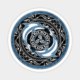 Celtic Dolphin and Celtic triskelion Magnet